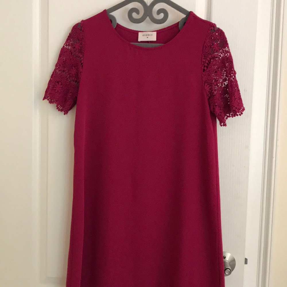 Everly Cranberry Lace Dress